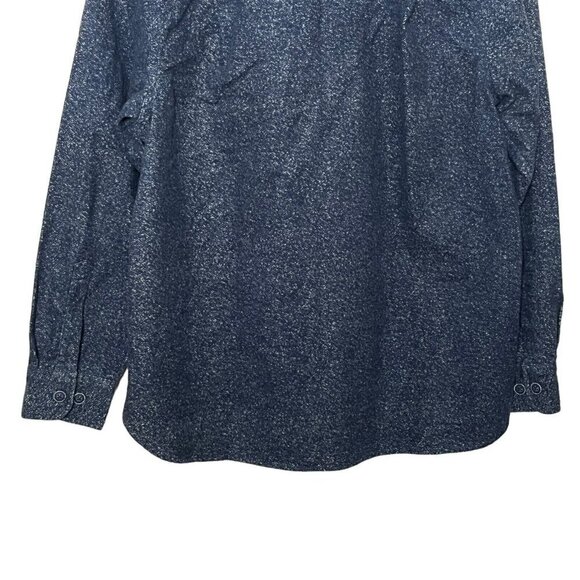 Freedom Foundry Flannel Shirt Navy Heather Button Top Men’s Size Medium Collared - Picture 10 of 13